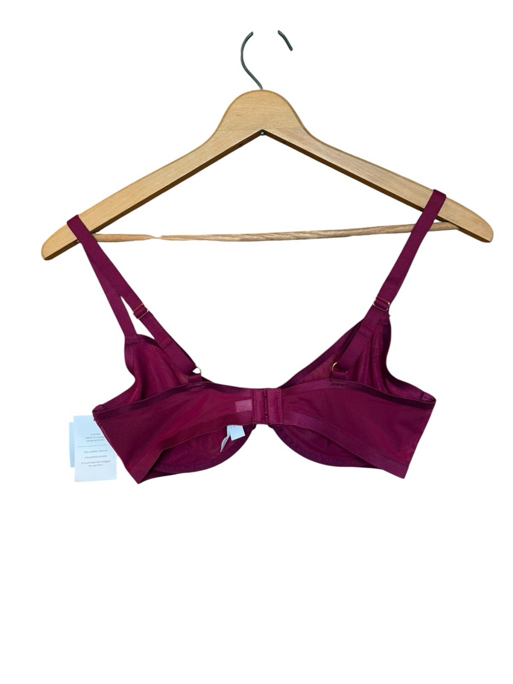 Sexy Auden Wine Mesh Underwire Bra - Picture 4 of 8